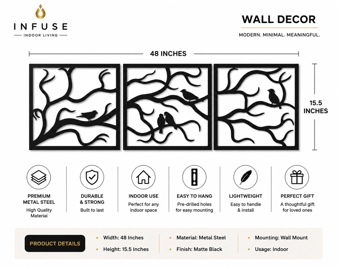 INFUSE Nature Woodland Harmony Wall Art Set