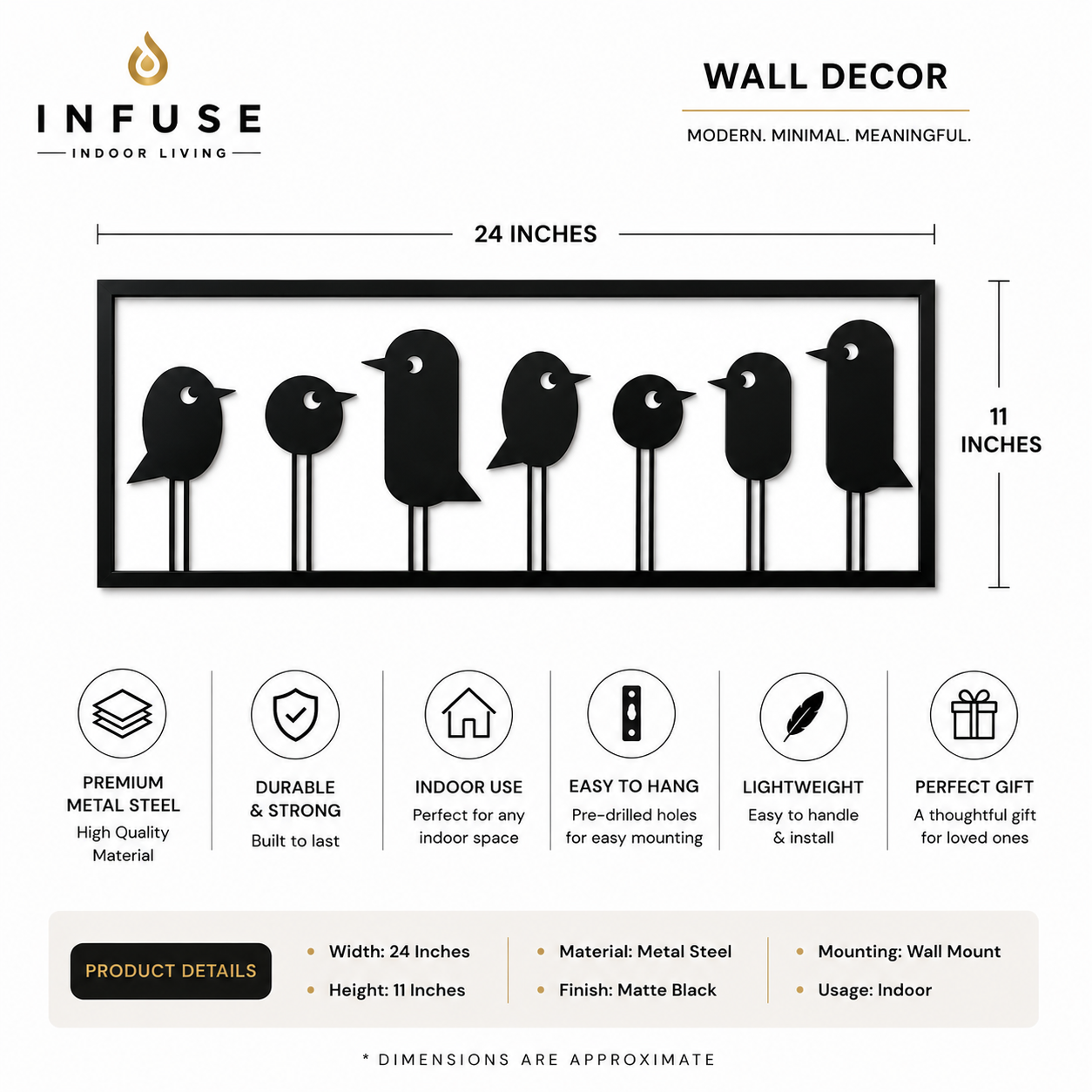 INFUSE Nature Harmony Birds Wall Art