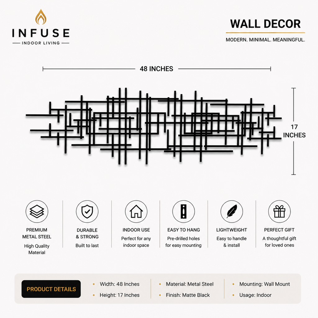 INFUSE Abstract Urban Grid Wall Art
