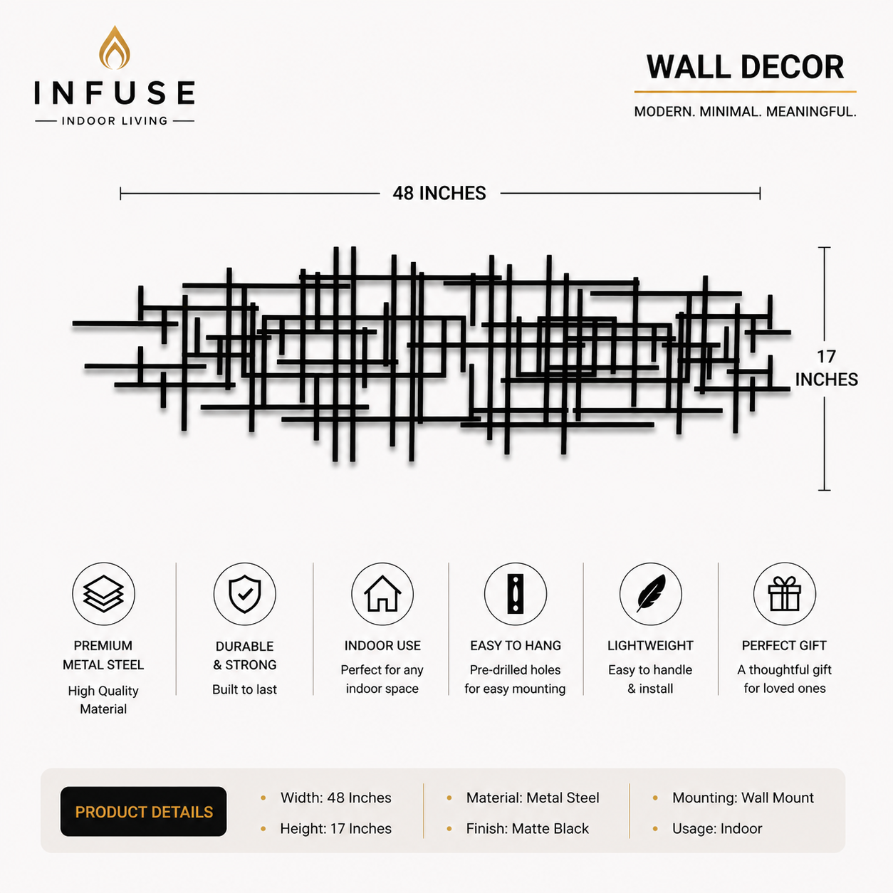 INFUSE Abstract Urban Grid Wall Art